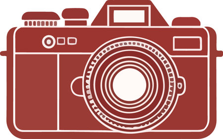 Vintage camera icon isolated on a white background. Vector illustration.のイラスト素材