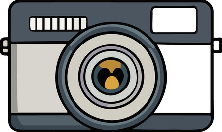 Illustration of a camera on a white background, vector illustration.のイラスト素材