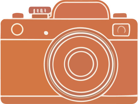Illustration of a retro camera on a white background, vector illustrationのイラスト素材