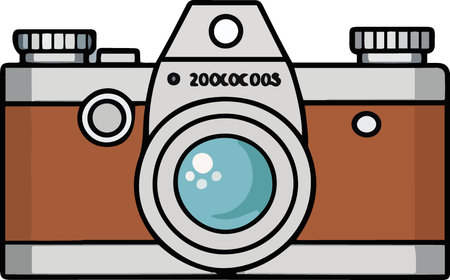Illustration of a vintage camera on a white background, vector illustrationのイラスト素材