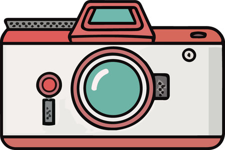 This is an illustration of a vintage camera.  Everyone will love it!のイラスト素材