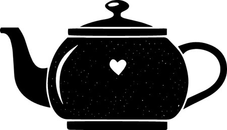 Teapot with heart on a white background. Vector illustration.のイラスト素材