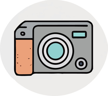Icon of a camera on white background, vector illustration. Eps 10のイラスト素材