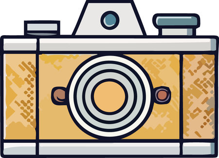 Illustration of a vintage camera on a white background, vector illustrationのイラスト素材