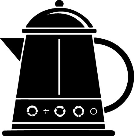 Kettle with boiling water on a white background. Vector illustration.のイラスト素材