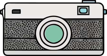 This is an illustration of a retro camera.  Add it to your next design.のイラスト素材