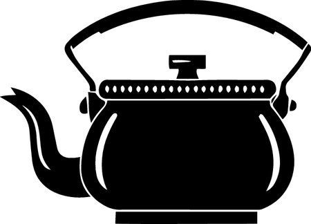 Teapot. Kitchen utensils. Vector illustration ready for vinyl cutting.のイラスト素材