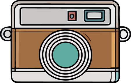 Retro camera isolated on a white background. Vector illustration of a retro camera.のイラスト素材