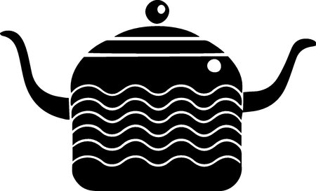 Black Teapot icon isolated on white background. Vector Illustrationのイラスト素材