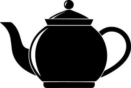 Teapot silhouette isolated on white background. Vector illustration for your designのイラスト素材
