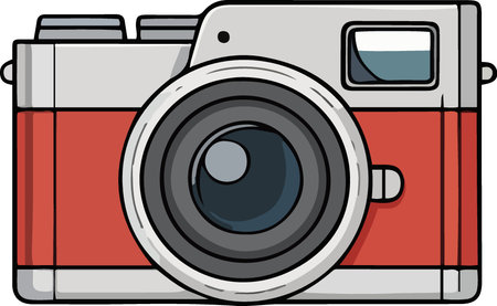 Vector illustration of a camera on white background. Vector illustration of a camera.のイラスト素材