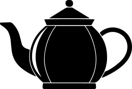 Teapot silhouette isolated on white background. Vector Illustration.のイラスト素材