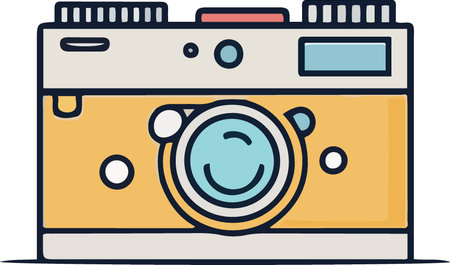 This is an illustration of a retro camera.  This image is perfect for your next design.
