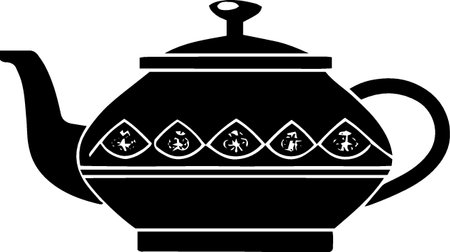 Black Chinese tea ceremony icon isolated on white background. Vector Illustrationのイラスト素材