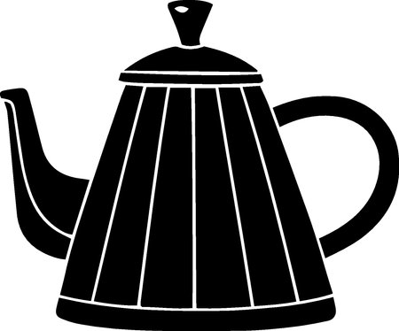 Illustration of a teapot isolated on a white background.のイラスト素材