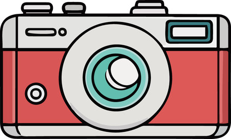 Illustration of a vintage camera on a white background, vector illustrationのイラスト素材