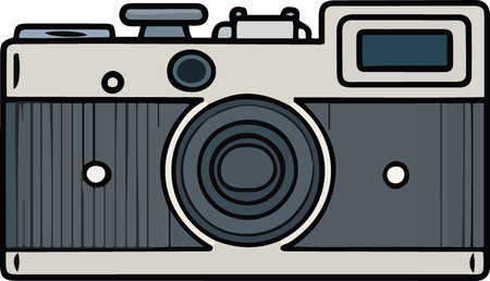 Illustration of a vintage camera on a white background, vector illustrationのイラスト素材
