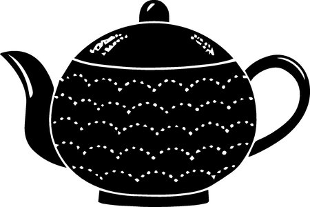 Teapot with a pattern on a white background. Vector illustrationのイラスト素材