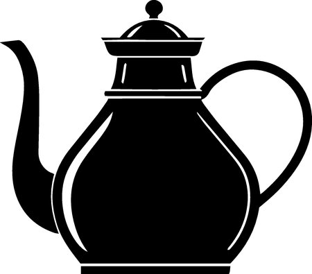 Teapot with a lid and a handle. Vector illustration.のイラスト素材
