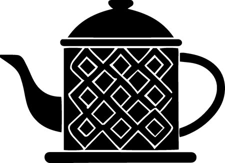 Teapot with a pattern on a white background. Vector illustrationのイラスト素材