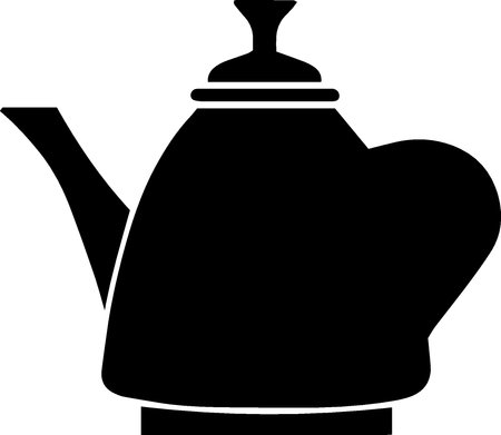 Teapot silhouette icon. Vector illustration isolated on white background.のイラスト素材