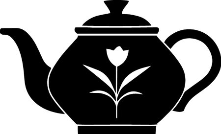 tea pot icon isolated on white background. Vector Illustration.のイラスト素材
