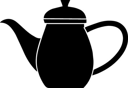 Black Coffee pot icon isolated on white background.  Vector Illustrationのイラスト素材