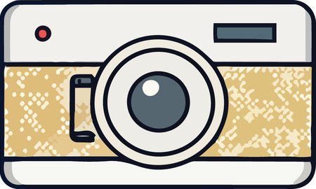 Illustration of a retro camera on a white background, vector illustrationのイラスト素材