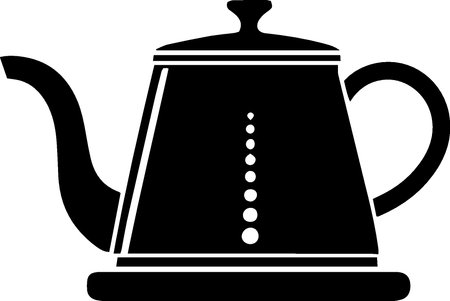 Black line Kettle for tea icon isolated on white background. Vector Illustrationのイラスト素材