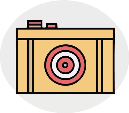 Camera icon on white background, vector illustration. Flat design style.のイラスト素材