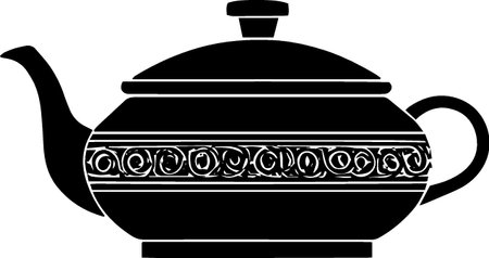 Teapot with a pattern on a white background. Vector illustrationのイラスト素材