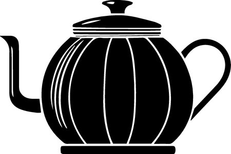 Teapot Silhouette Illustration Isolated on White Backgroundのイラスト素材