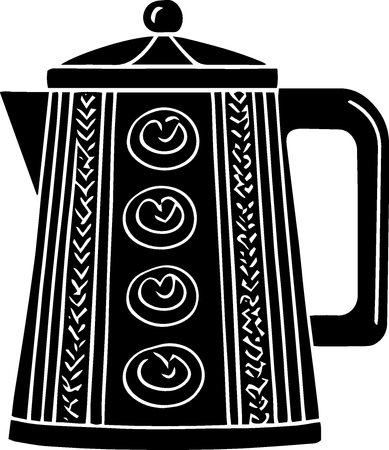 Coffee Pot.Vector Illustration ready for vinyl cutting.のイラスト素材