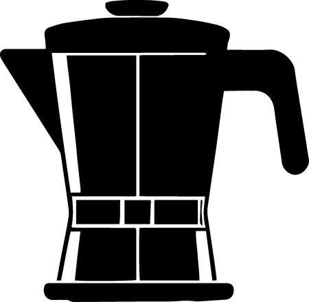 Coffee maker silhouette isolated on white background. Vector illustration.のイラスト素材