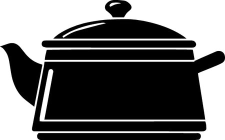 Black line Kettle icon isolated on white background. Teapot icon. Vector Illustrationのイラスト素材