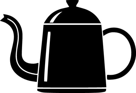 Black Kettle icon isolated on white background. Teapot icon. Vector Illustrationのイラスト素材