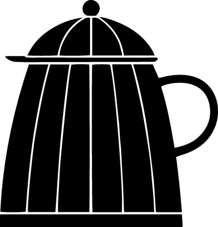 Illustration of a teapot with a lid on a white backgroundのイラスト素材