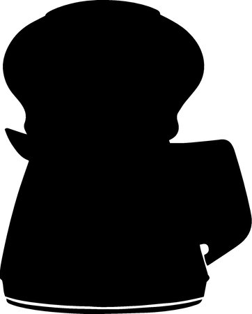 silhouette of a man with a mug of coffee or teaのイラスト素材