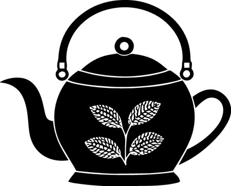 teapot with tea leaves on a white background. vector illustrationのイラスト素材
