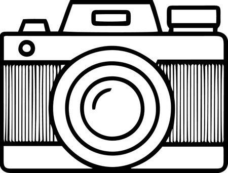 Illustration of a retro camera on a white background, vector illustrationのイラスト素材