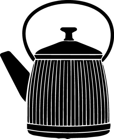 Illustration of a teapot with a lid on a white backgroundのイラスト素材