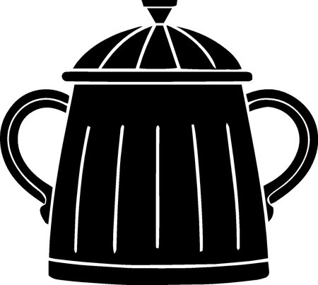 Illustration of a teapot with a lid on a white backgroundのイラスト素材