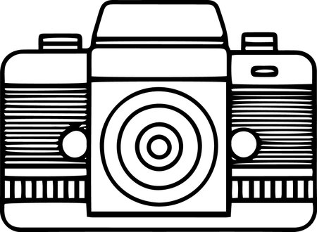 Camera Icon Isolated on the White Background. Vector Illustration.のイラスト素材
