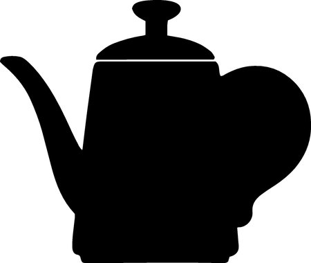 Teapot silhouette isolated on a white background. Vector illustration.のイラスト素材
