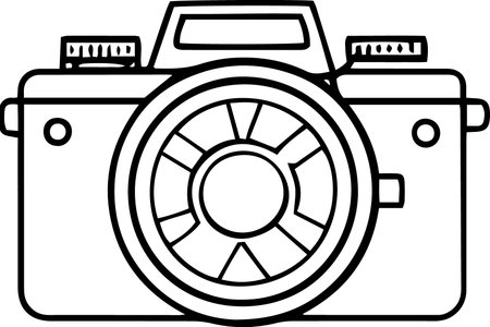 Illustration of a photo camera on a white background, vector illustrationのイラスト素材