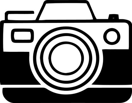 Black Photo camera icon isolated on white background. Foto camera icon. Vector Illustrationのイラスト素材
