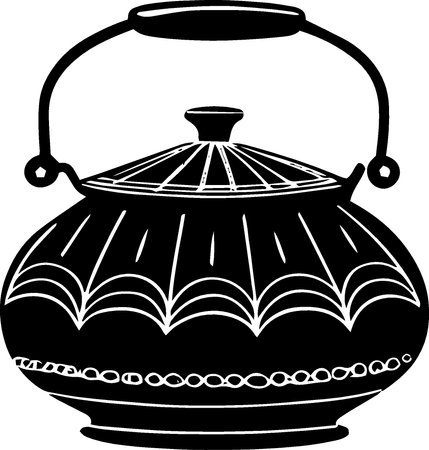 Ceramic Teapot.Vector illustration ready for vinyl cutting.のイラスト素材