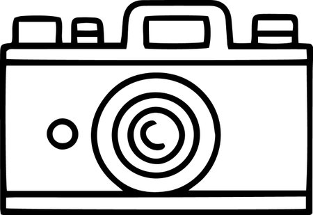 Camera icon isolated on white background. Vector illustration. Flat design.のイラスト素材