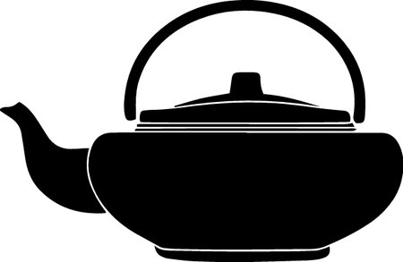 Teapot.Vector illustration ready for vinyl cutting or t-shirt printing.のイラスト素材