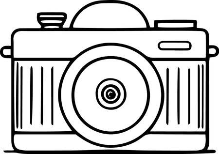 Retro Camera on a white background.Vector illustration ready for vinyl cutting.のイラスト素材
